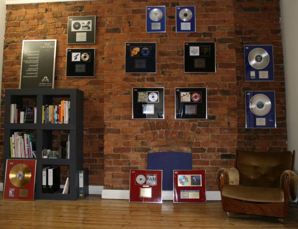 Office wall with records